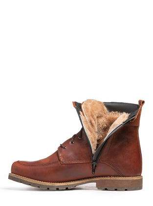 Anfibio Winter Side Zip Wool Lined Brown Boot - VIKTOR # 9312